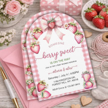 Karo-Coquette-Beeren-Süße-Baby-Shower-Röte-Beere