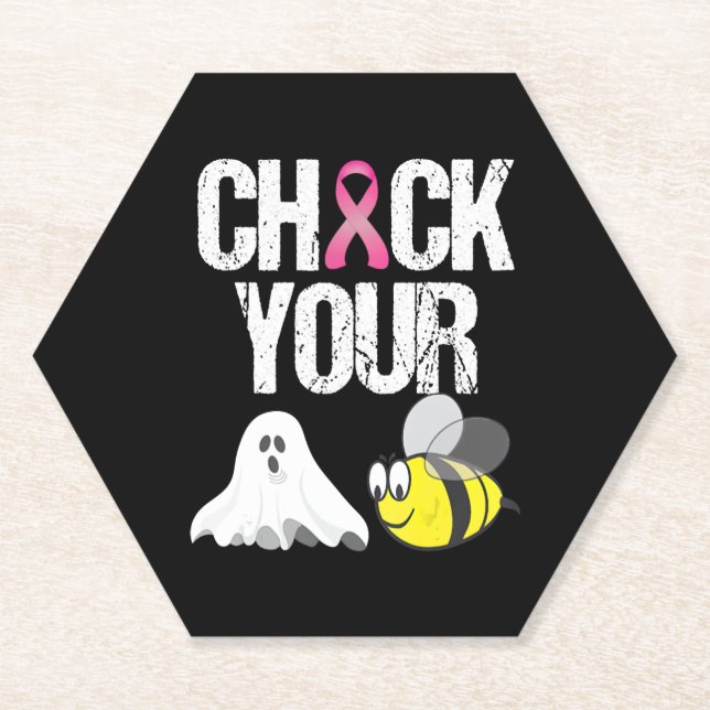 Karo Dein Bienenvolk Funny Breast Cancer Halloween Untersetzer (Vorderseite)