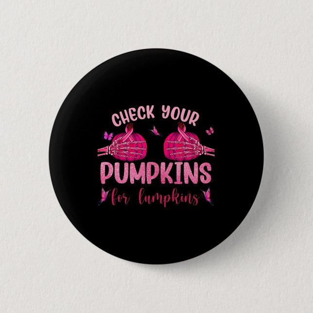 Karo Deine Pumpkins für Lumpkins Skeleton Hand Hal Button (Vorderseite)