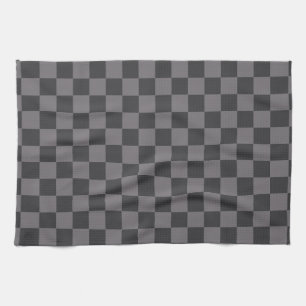 Karo der Tafel mit schwarzen Mustern geprüft Geschirrtuch