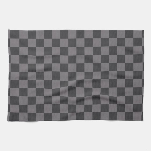Karo der Tafel mit schwarzen Mustern geprüft Geschirrtuch (Horizontal)