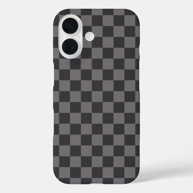 Karo der Tafel mit schwarzen Mustern geprüft iPhone 16 Hülle (Rückseite)