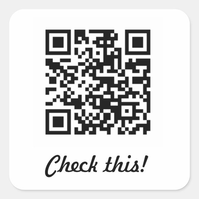 Karo dieser QR Code Quadratischer Aufkleber (Vorderseite)