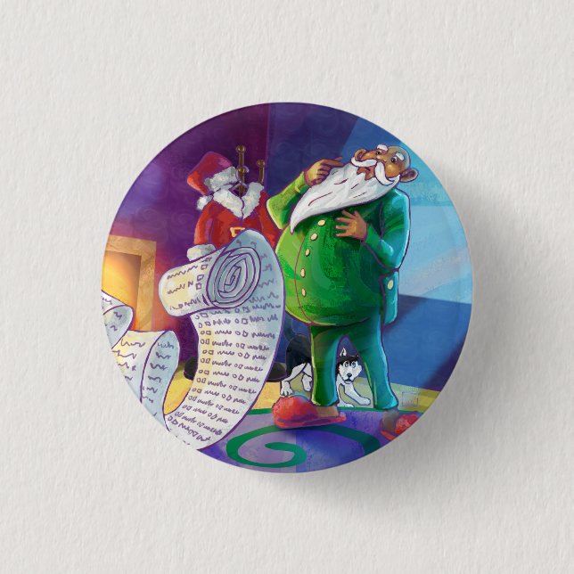 Karo es zweimal Santa Button (Vorderseite)