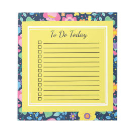 Karo für den  "Navy Blue Niedlich Blume", um Notep Notizblock