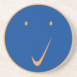 Karo Gesicht - Tick/Orange. Getränkeuntersetzer