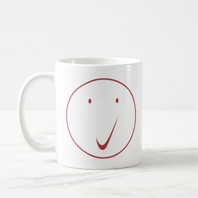 Karo Gesicht - Tick, Transp/Rot. Kaffeetasse (Links)