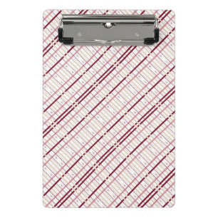 Karo-Herzen-Clip-Board – Whimsical-Bordeaux-Design Mini Klemmbrett