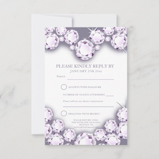 Karo-Hochzeitstag Herzkarte RSVP Karte (Vorderseite)