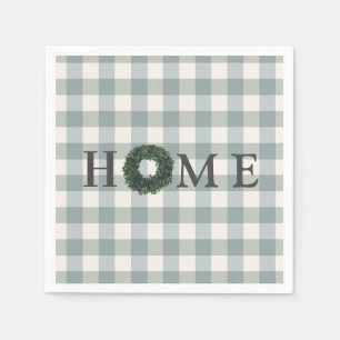 Karo “HOME” Typografie Stylischer Landhausstil Cou Serviette