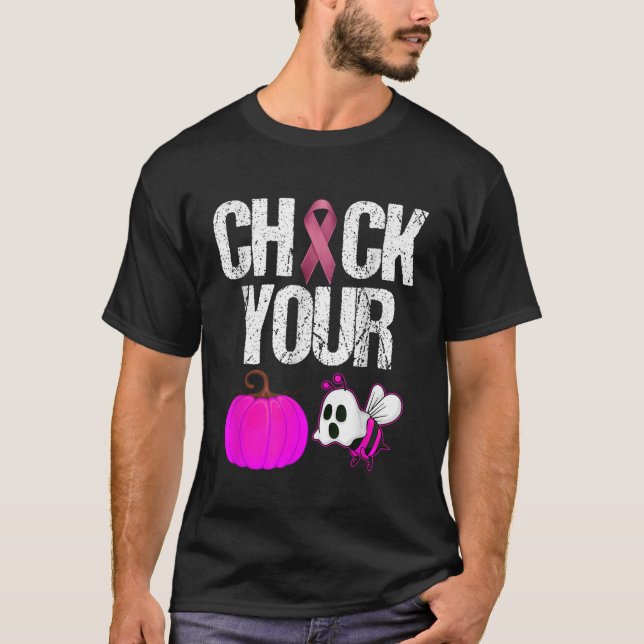 Karo Ihre Boo-Bienen Pumpkin Funny Breast Cancer H T-Shirt (Vorderseite)