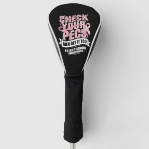 Karo Ihre Pecs Männer Brustkrebs-Bewusstsein Golf Headcover