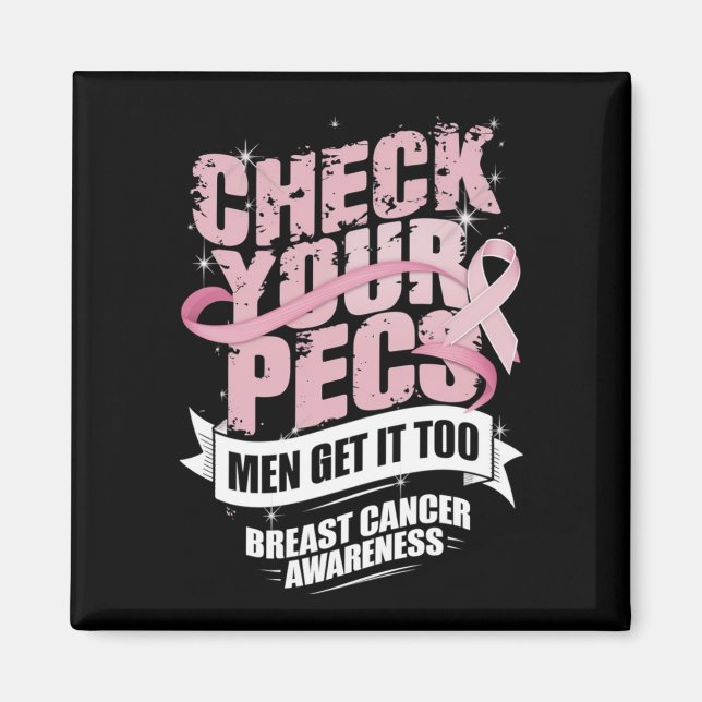 Karo Ihre Pecs Männer Brustkrebs-Bewusstsein Magnet (Vorne)
