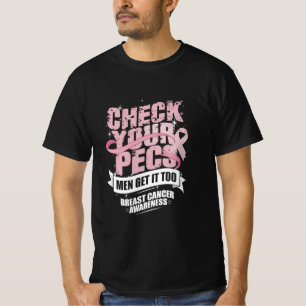 Karo Ihre Pecs Männer Brustkrebs-Bewusstsein T-Shirt