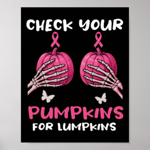 Karo Ihre Pumpkins Brustkrebs Bewusstsein Halbe Poster