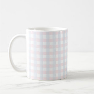 Karo in Pastellblau und Pastellrosa Tasse