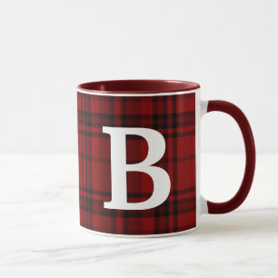 KARO-KARO GESCHWÄRZT ROT INDIVIDUALISIEREN TYPOGRA TASSE