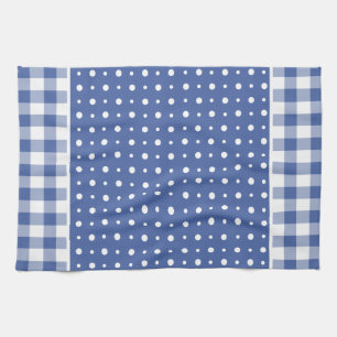Karo Küchentücher oder Teetücher, Blue Polka Dots