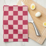 Karo Magenta und Peach Patchboard Geschirrtuch<br><div class="desc">Schachbrett - magenta und pfirsichfarben.</div>