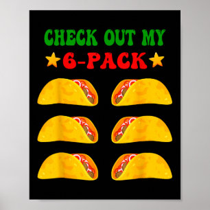 Karo mein 6-er-Paket mit Tacos für Cinco de Ma Poster
