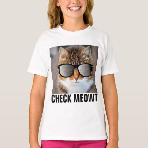 KARO MEOWT CAT mit Sonnenbrille, Mädchen Kinder T-Shirt