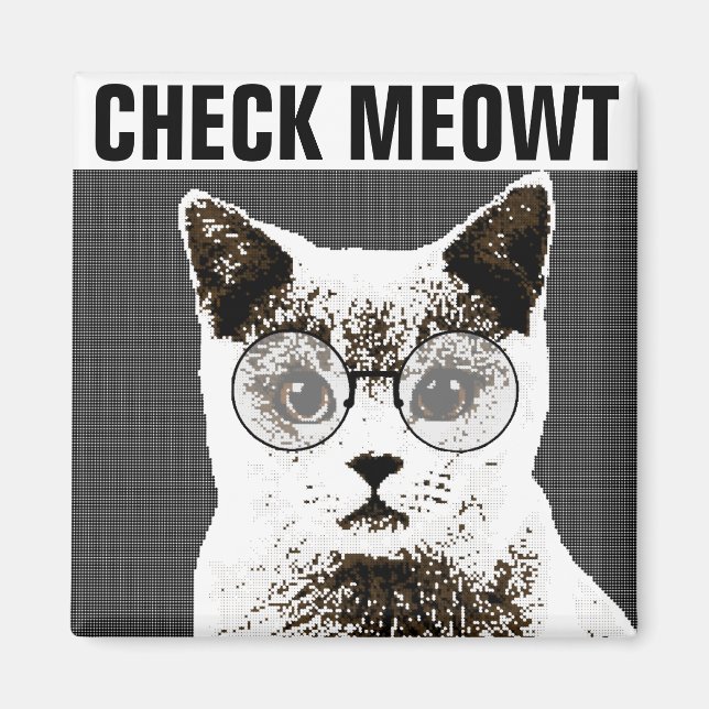 Karo Meowt, Funny Cat KÜHLSCHRANKMAGNET (Vorne)