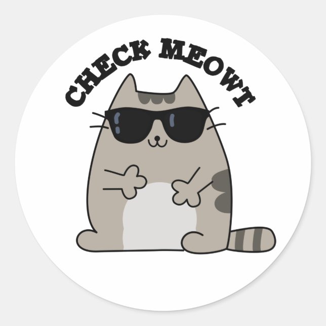 Karo Meowt Funny Cool Cat Pub Runder Aufkleber (Vorderseite)