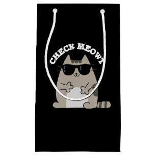 Karo Meowt Funny Cool Cat Pun Dark BG Kleine Geschenktüte
