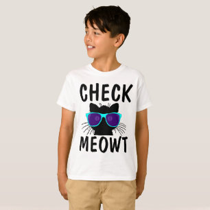 KARO MEOWT lustige Cat T - Shirt für BOYS Kinder