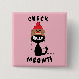 "KARO MEOWT!" niedlicher Cartoon Button