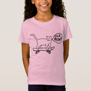 Karo Meowt Punny Skateboarding Katze T-Shirt