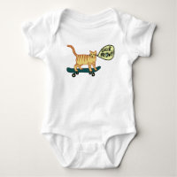 Karo Meowt Punny Skateboarding Tabby Cat
