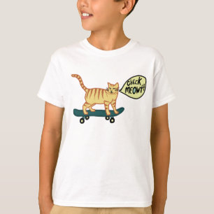 Karo Meowt Punny Skateboarding Tabby-Katzen-T - T-Shirt
