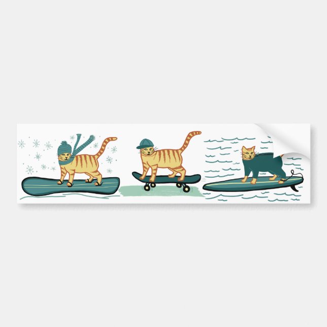 KARO MEOWT Sporty Cats Autoaufkleber (Vorne)