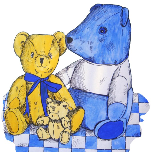 Karo mit drei niedlichen Teddybäumen (Von Creator hochgeladen)