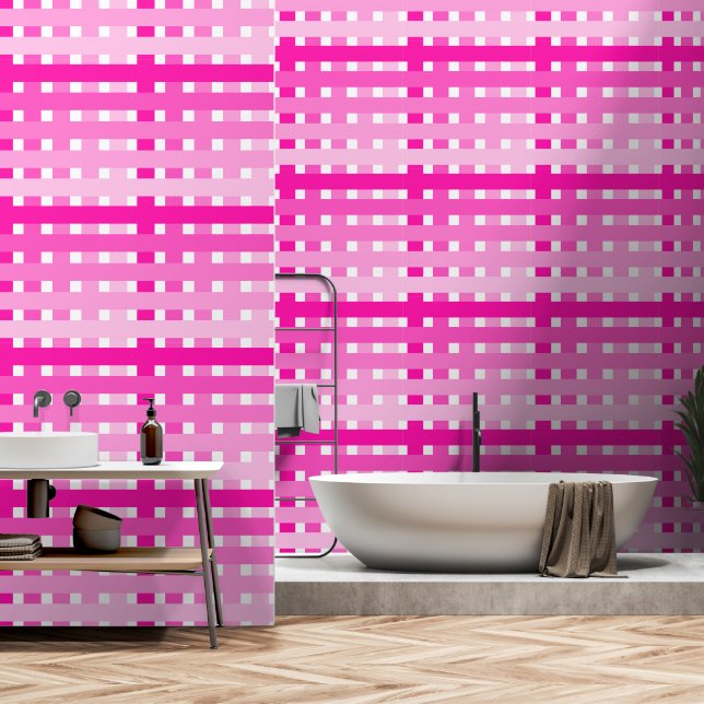 Karo mit rosa Farbton gestrichen Tapete (Badezimmer)