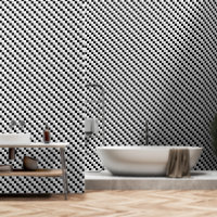 Karo mit schwarzer und weißer Geometrie | Linienmu