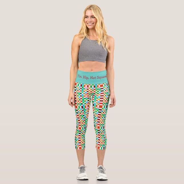 Karo Muster 6 Capri Leggings (Vorderseite)