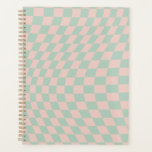 Karo-Muster-eckerbrett mit grün und beige Planer<br><div class="desc">Retro Checkered Pattern - Salbei grün und beige verdrillter Karo / gewellter und verdrillter Schachbrett.</div>