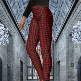 Karo-Muster für Red & Black Hahnentrittmuster Leggings