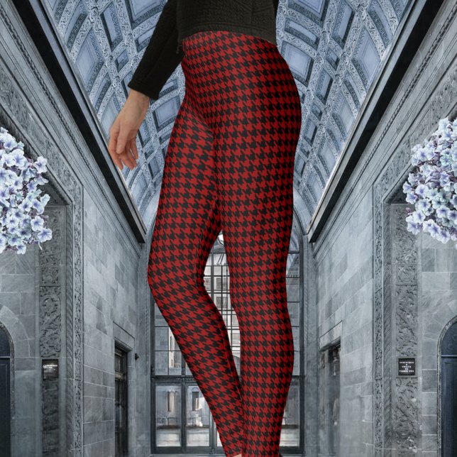 Karo-Muster für Red & Black Hahnentrittmuster Leggings (Von Creator hochgeladen)