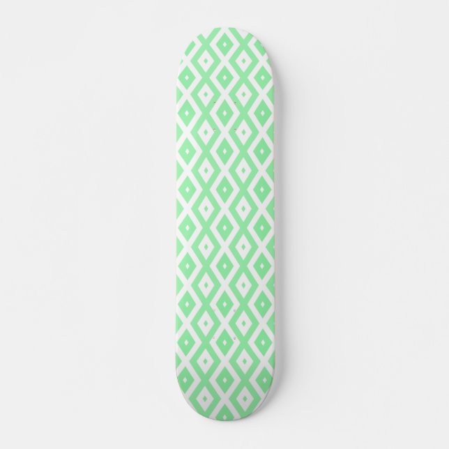 Karo-Muster grün und weiß Skateboard (Vorne)