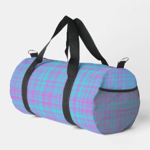 Karo Muster in Rosa Blau und Lila Klein Duffle Bag