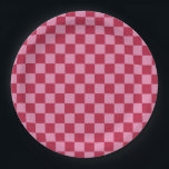 Karo Muster Magenta und rosa Pappteller<br><div class="desc">Prüfmuster - magenta und rosa Schachbrett.</div>