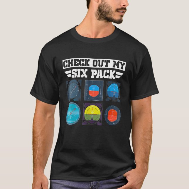 Karo-Out-Flugzeug für mein Six-Pack-Pilotprogramm T-Shirt (Vorderseite)