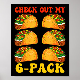 Karo Out My Six Pack Taco Groovy Cinco De Mayo Poster