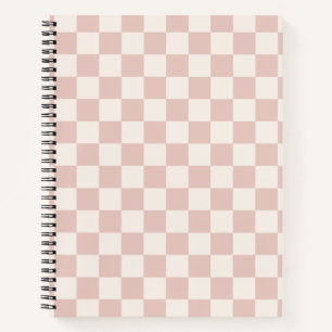Karo Pale Beige Checked Pattern Checkerboard Notizbuch