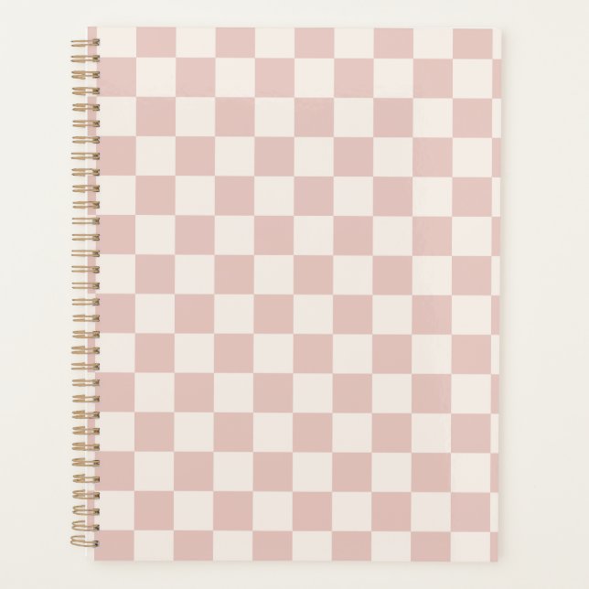Karo Pale Beige Checked Pattern Checkerboard Planer (Vorderseite)