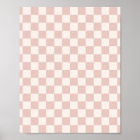Karo Pale Beige Checked Pattern Checkerboard