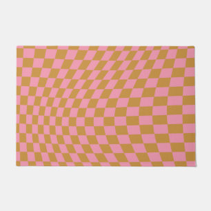 Karo Pink Senf Checked Pattern Checkerboard Fußmatte